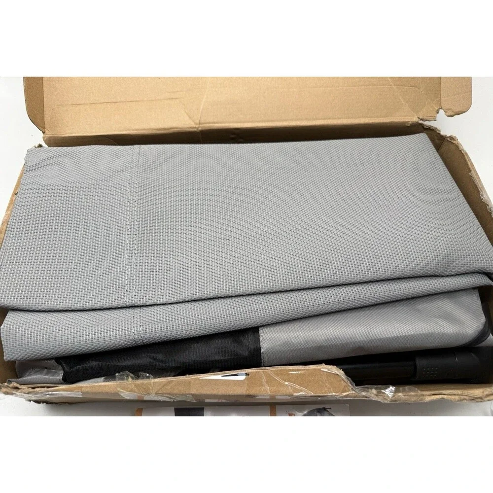 Cooling Elevated XL Outdoor Dog Bed w Canopy Portable Shade Cot, Grey 49 x 43.5